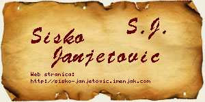 Sisko Janjetović vizit kartica